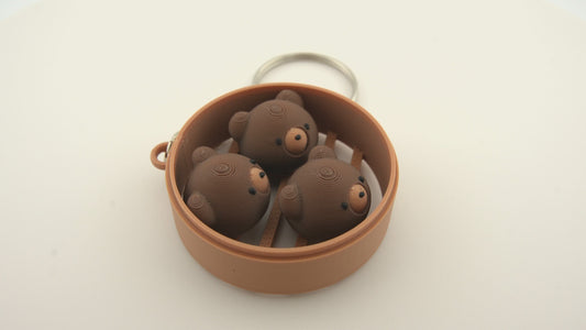 Bear Dim Sum Bun Keychain 🐻 - Cute and Unique Accessory for Animal Lovers 🐻 – Made in USA